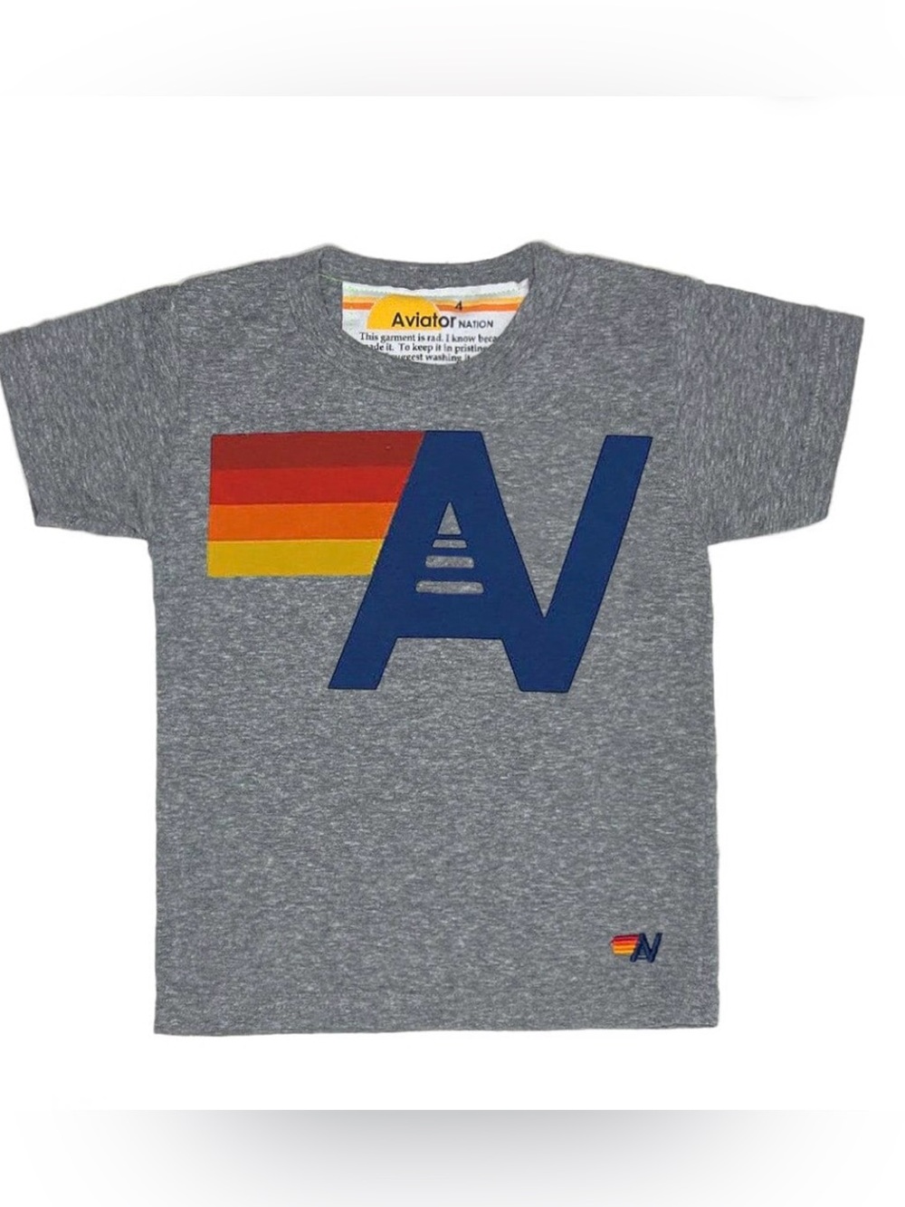 Aviator Nation Gray Graphic Logo Tee womens